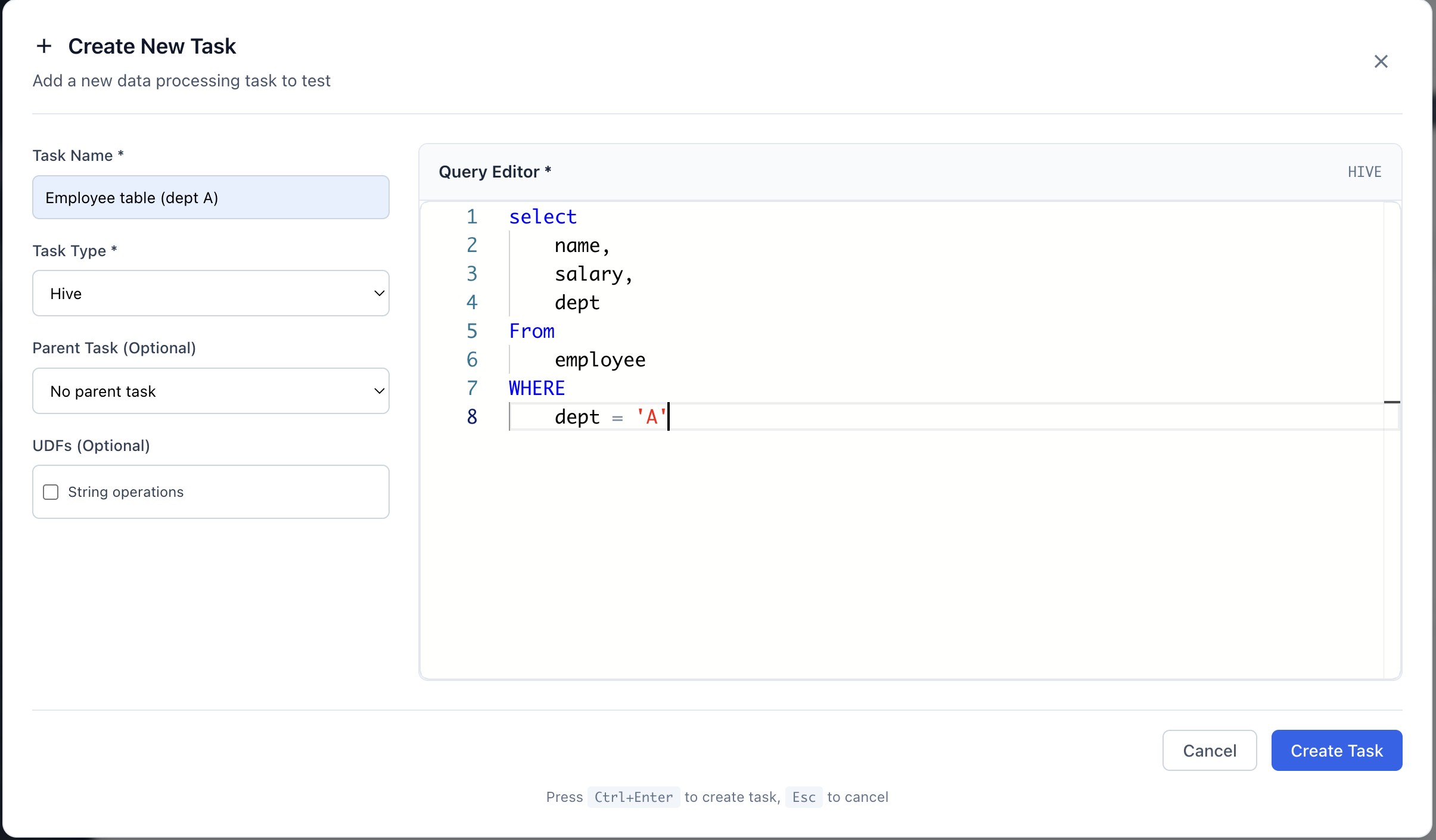 Create Task Modal